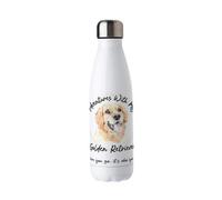 Purely Home Adventures With My Golden Retriever Metal Water Bottle - Double Walled 500Ml Hot/cold Drinks Bottle Outdoor Dog Gifts