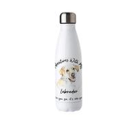 Purely Home Adventures With My Labrador Metal Water Bottle - Double Walled 500Ml Hot/cold Drinks Bottle Outdoor Dog Gifts