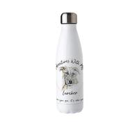 Purely Home Adventures with my Lurcher Metal Water Bottle - Double Walled 500ml Hot/Cold Drinks Bottle Outdoor Dog Gifts