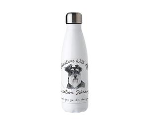 Purely Home Adventures with my Miniature Schnauzer Metal Water Bottle - Double Walled 500ml Hot/Cold Drinks Bottle Outdoor Dog Gifts