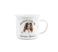 Purely Home Adventures with My Springer Spaniel Enamel Mug - Sentimental Durable White Outdoor Drinks Cup Gifts for Dog Lovers - Travel Camping Hiking Present 500ml