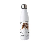 Purely Home Adventures With My Springer Spaniel Metal Water Bottle - Double Walled 500Ml Hot/cold Drinks Bottle Outdoor Dog Gifts