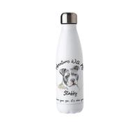 Purely Home Adventures With My Staffy Metal Water Bottle - Double Walled 500Ml Hot/cold Drinks Bottle Outdoor Dog Gifts