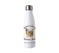 Purely Home Adventures With My Yorkshire Terrier Metal Water Bottle - Double Walled 500Ml Hot/cold Drinks Bottle Outdoor Dog Gifts