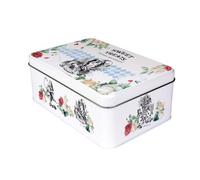 Purely Home Alices Adventures In Wonderland Cake Tin - Colourful Storybook Homeware Gifts - Rectangular Metal Storage Container For Baking