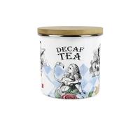 Purely Home Alice's Adventures in Wonderland Decaf Tea Canister - Hatter White Rabbit Playing Cards Gifts - 1.2L Enamel Hot Drinks Kitchen Storage Container