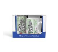 Purely Home Alice's Adventures In Wonderland Mug & Coaster Gift Set - Playing Cards Ceramic Tea/coffee Cup Present With Coaster