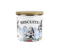 Purely Home Alice's Adventures In Wonderland Small Biscuits Canister - Hatter White Rabbit Playing Cards Gift - 1.2L Kitchen Storage Container