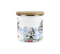 Purely Home Alice's Adventures in Wonderland Storage Canister - Hatter White Rabbit Playing Cards Gifts - 1.2L Enamel Hot Drinks Kitchen Container