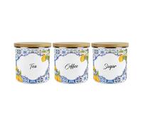 Purely Home Amalfi Tea, Coffee & Sugar Canister Set - Kitchen Storage Gifts