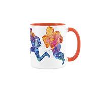 Purely Home American Football Themed Abstract Paint Effect - Orange Mug Coffee/Tea Gift for Sports Lovers