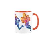 Purely Home American Football Themed Abstract Paint Effect - Orange Mug Coffee/tea Gift For Sports Lovers