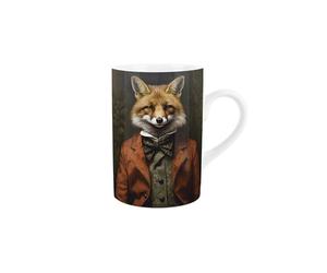 Purely Home Animal Ceramic Mug - Fox Edwardian Animals Novelty Design - Gift/Present Mug for Animal Lovers