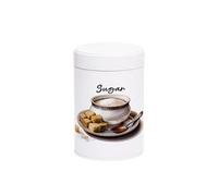 Purely Home Antique Style Cup & Saucer Sugar Canister - Shabby Chic Drinkware Home Gift - White Screw Top Lid Kitchen Storage Container 750Ml