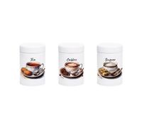 Purely Home Antique Style Cup & Saucer Tea, Coffee & Sugar Set - Shabby Chic Drinkware Home Gift - White Screw Top Lid Storage Container 750Ml