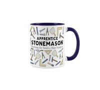 Purely Home Apprentice Stonemason Mug Trades Gift - Navy Blue Coffee/Tea Cup Present for Trainees