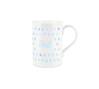 Purely Home Aqua Polka Dots Spots Dad Mug - Fine Bone China Gift/Present Mug for Dad