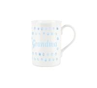 Purely Home Aqua Polka Dots Spots Grandma Mug - Bone China Gift/Present Mug for Grandma