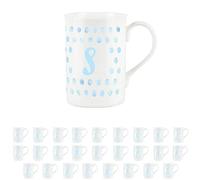 Purely Home Aqua Polka Dots Spots Letter S Mug - Bone China Alphabet Initials Gift/Present Mug