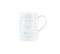 Purely Home Aqua Polka Dots Spots Pops Mug - Fine Bone China Gift/Present Mug for Pops Grandpa Grandad