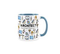 Purely Home Architect Mug - Humourous Trades Novelty Gift - Tea/coffee Hot Drinks Light Blue Ceramic Cup Present For Construction Architects