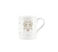 Purely Home Aries Gold Star Sign Mug - Small Bone China White Mug Coffee/Tea Present Zodiac Gift