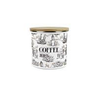 Purely Home Asian Style Coffee Storage Canister - Continental Design Metal Enamel Medium Sized Food Storage Container