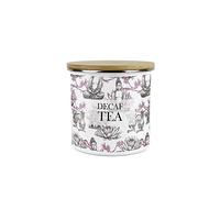 Purely Home Asian Style Decaf Tea Storage Canister - Continental Design Metal Enamel Medium Sized Food Storage Container