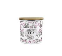 Purely Home Asian Style Decaf Tea Storage Canister - Continental Design Metal Enamel Medium Sized Food Storage Container
