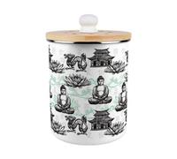 Purely Home Asian Style Food Waste Caddy - Metal 2L Decorative Kitchen Compost Bin