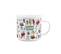 Purely Home Assistant Gardener Enamel Mug -White Gardening Novelty Durable Hot Drinks Outdoor Cup For Travel Picnics Home Hiking