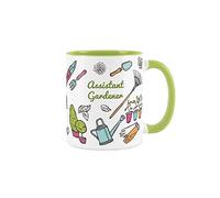 Purely Home Assistant Gardener Mug - Gardening Gift White & Green Coffee/Tea 11oz