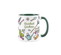 Purely Home Assistant Gardener Mug - Gardening White & Dark Green Coffee/Tea Gift 11oz