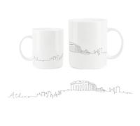 Purely Home Athens City Skyline Collection - Bone China Mug White Coffee/Tea Present Gift for Travel Lovers