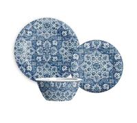 Purely Home Atlantic Blue 18 Piece Melamine Dinnerware Set For 6