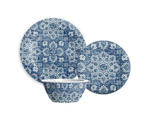 Purely Home Atlantic Blue 18 Piece Melamine Dinnerware Set For 6