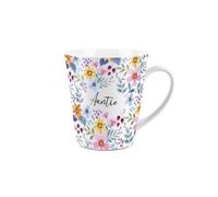Purely Home Auntie Gift Mug - Colourful Flowers Small Latte Mug - Ceramic Tea/coffee Cup Presents For Her