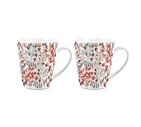Purely Home Autumn Acorns Small Latte Mugs - Ceramic Cup Tea/Coffee Autumnal Present Gift Set of 2