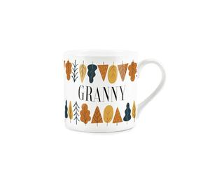 Purely Home Autumn Trees Granny Mug - Mothers Day Gift for Grannies Bone China Mug - Tea/Coffee Hot Drinks Cup Present