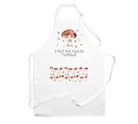 Purely Home Autumnal Toadstools Apron - Red & White Funny Kitchen Gifts - Cooking & Baking Gift Adjustable Neck/waist Ties - Front Pocket