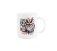Purely Home Aztec Owl Mug - Love You Forever Anniversary/Valentines Day Gift - Tea/Coffee Bone China Cup Present for Bird Lovers