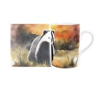 Purely Home Badger British Wildlife Mug - Countryside Animals/Birds Artwork - Tea Coffee Hot Drinks Ceramic Mug Gift/Present