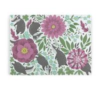 Purely Home Badgers & Flowers Large Smooth Glass Worktop Protector - Kitchen Cutting Board
