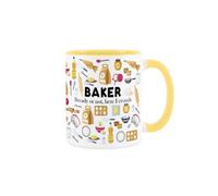 Purely Home Baker Mug - Humourous Trades Funny Novelty Gift - Tea/coffee Hot Drinks Yellow Ceramic Cup Present For Bakers/bakery Workers
