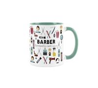 Purely Home Barber Mug - Humourous Trades Funny Novelty Gift - Tea/Coffee Hot Drinks Turquoise Ceramic Cup Present for Barbers