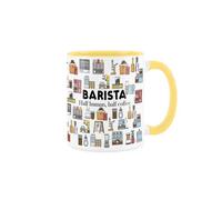 Purely Home Barista Mug - Humourous Trades Funny Novelty Gift - Tea/coffee Hot Drinks Yellow Ceramic Cup Present For Coffee Makers/café Staff