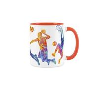 Purely Home Basketball Themed Abstract Paint Effect - Orange Mug Coffee/tea Gift For Sports Lovers
