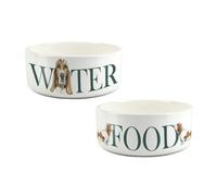 Purely Home Basset Hound Food & Water Bowl Set By Rhiannon Chauncey