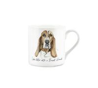 Purely Home Basset Hound Mug - Lifes Better With A Basset Hound Bone China White Mug - Tea/coffee Gift For Dog Lovers