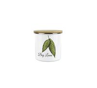 Purely Home Bay Leaves Herbs Mini Storage Canister - White Classic Cooking Herbs Metal Enamel Food Storage Container